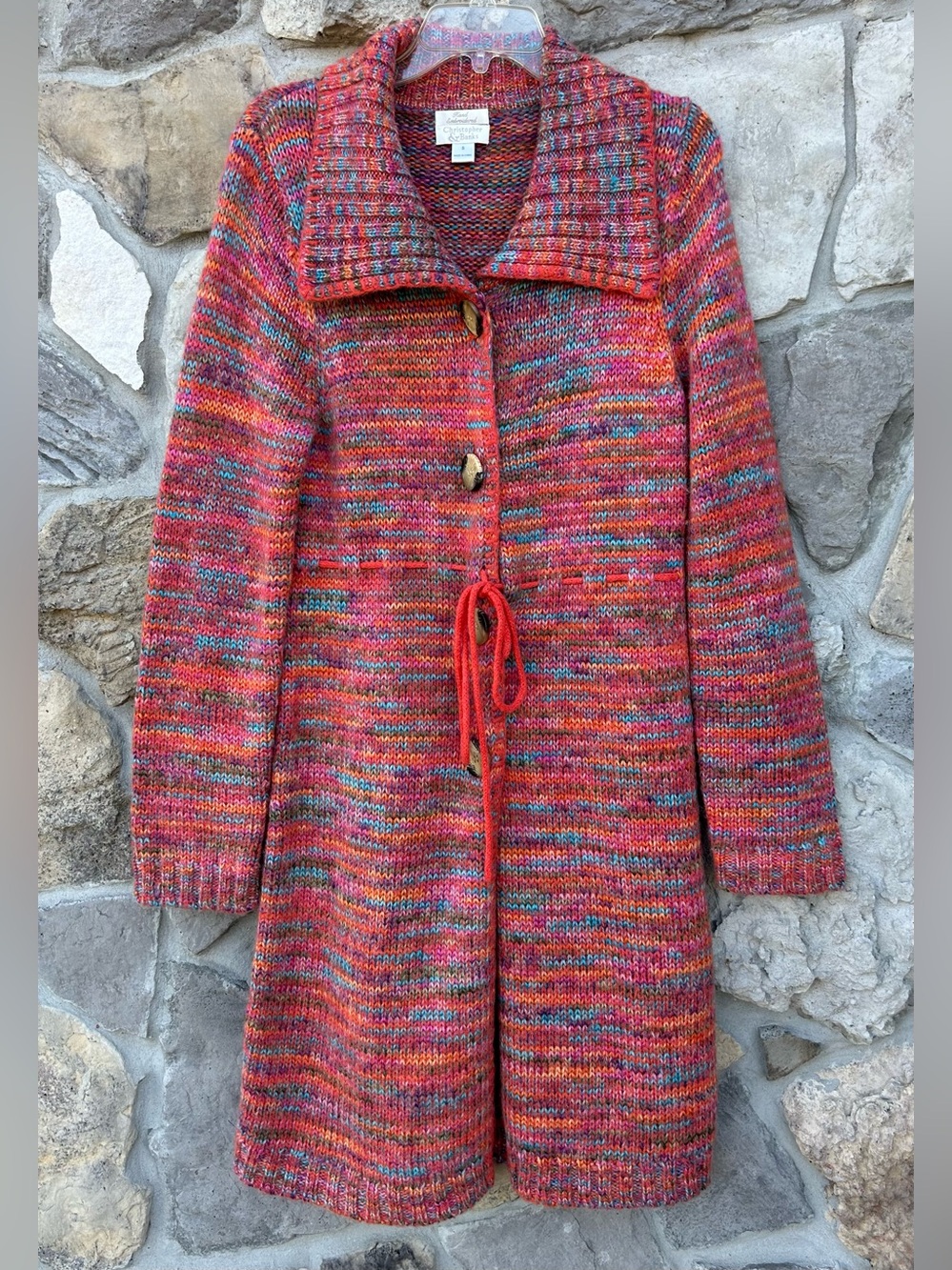 Vintage Longline Button Up Boho Cardigan Size S Carrie Bradshaw Pheobe Buffay